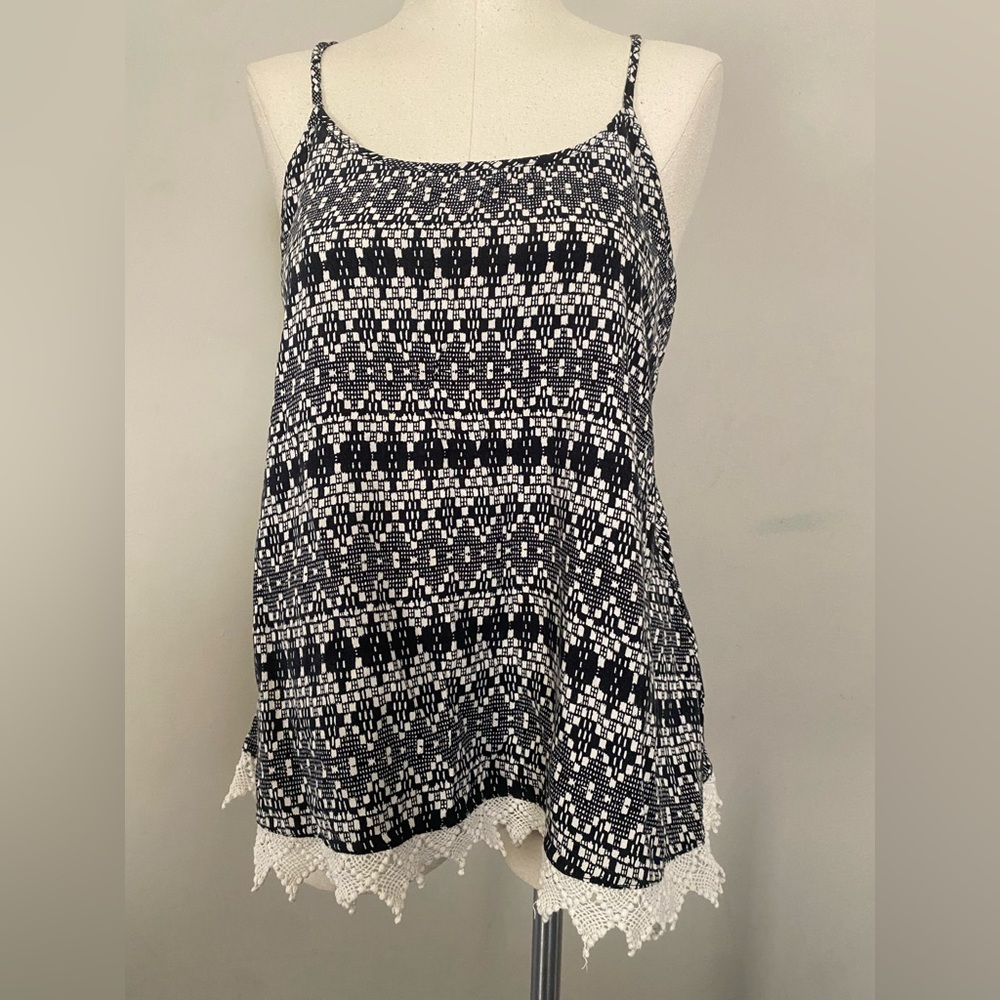 Mossimo Supply Co. Black and White Patterned Camisole,Old Navy black top - Picture 12 of 13